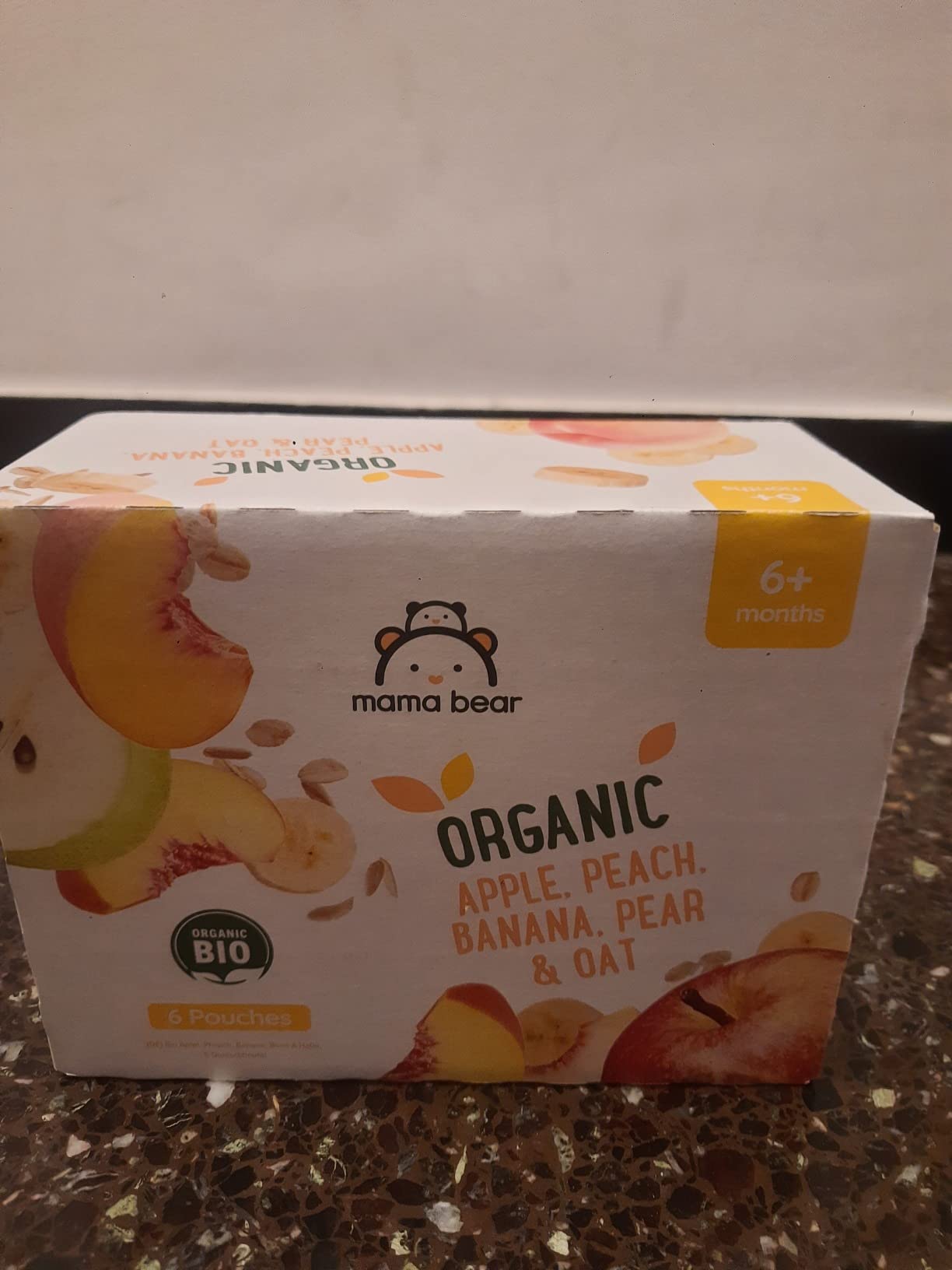 Mama Bear Pouch Purea Mela Pesca Banana Pera 6x90g Bio