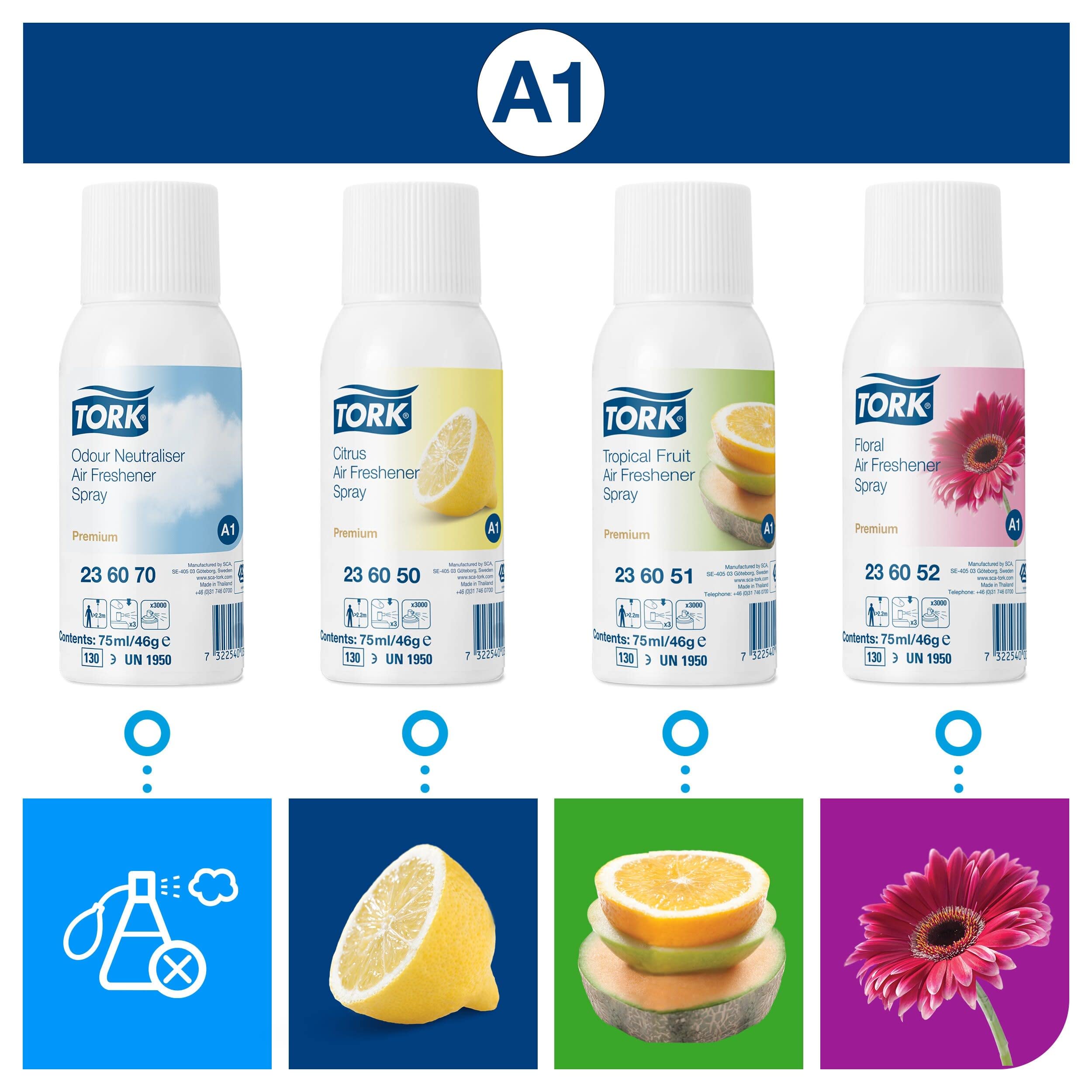 Tork Fresh Scent dispenser deodorante spray A1 bianco