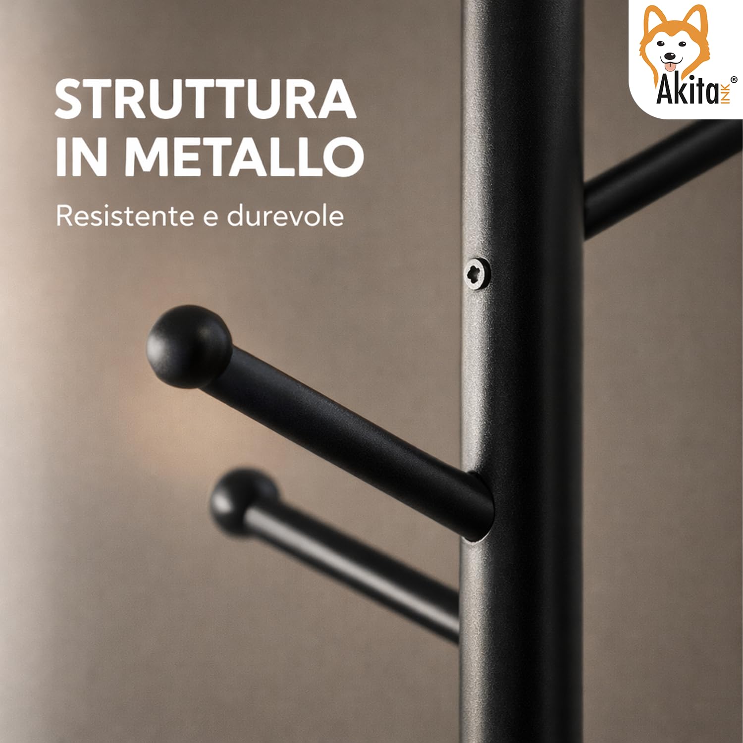 Akitaink appendiabiti terra albero nero 8 ganci h175