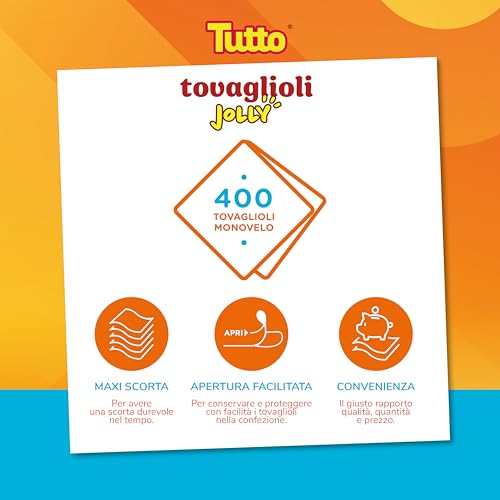 Tutto Jolly tovaglioli monovelo 30x30 scorta 8x400 pezzi