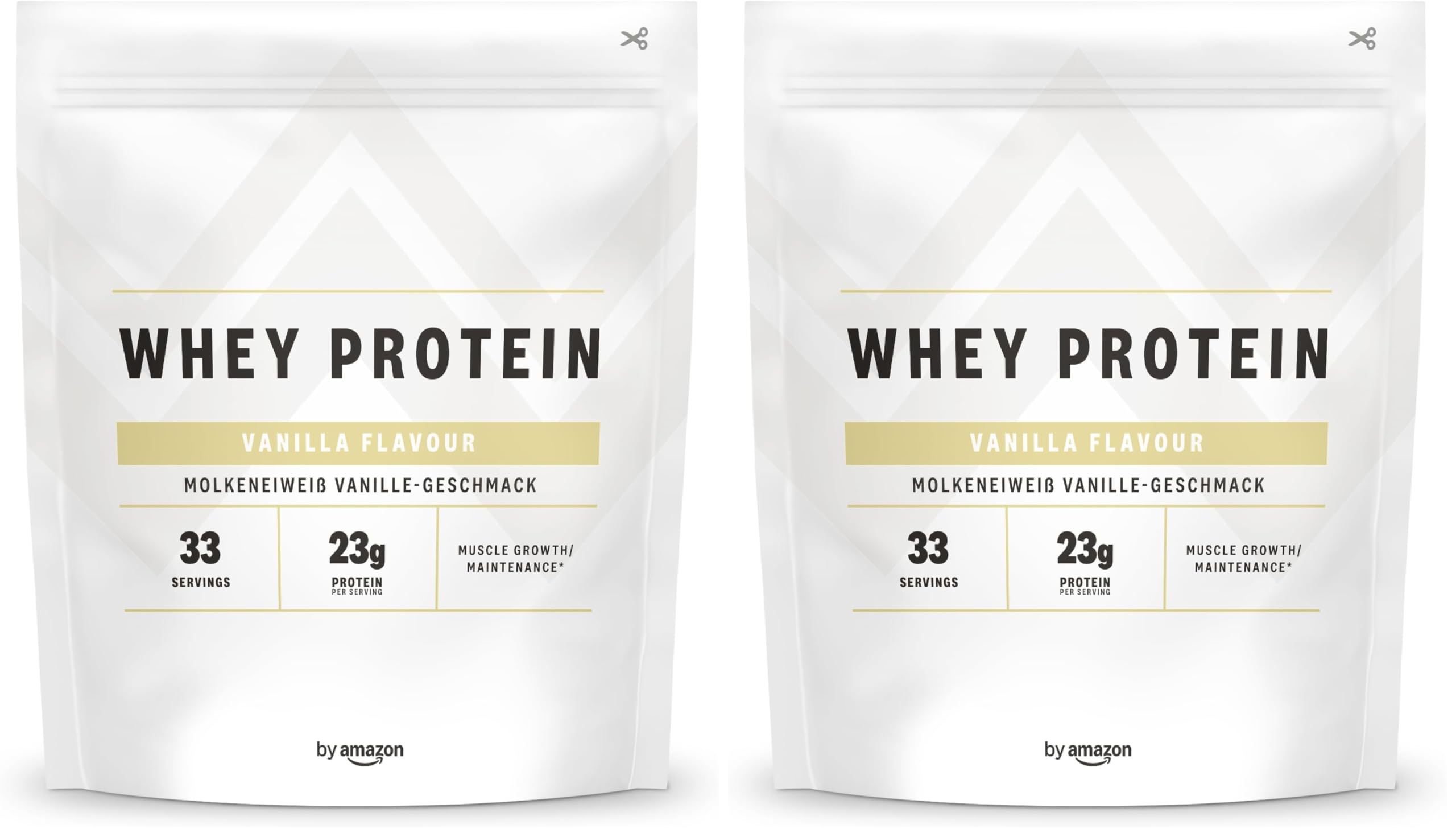 by Amazon Nutrition proteine whey vaniglia 2x1 kg 33 porzioni