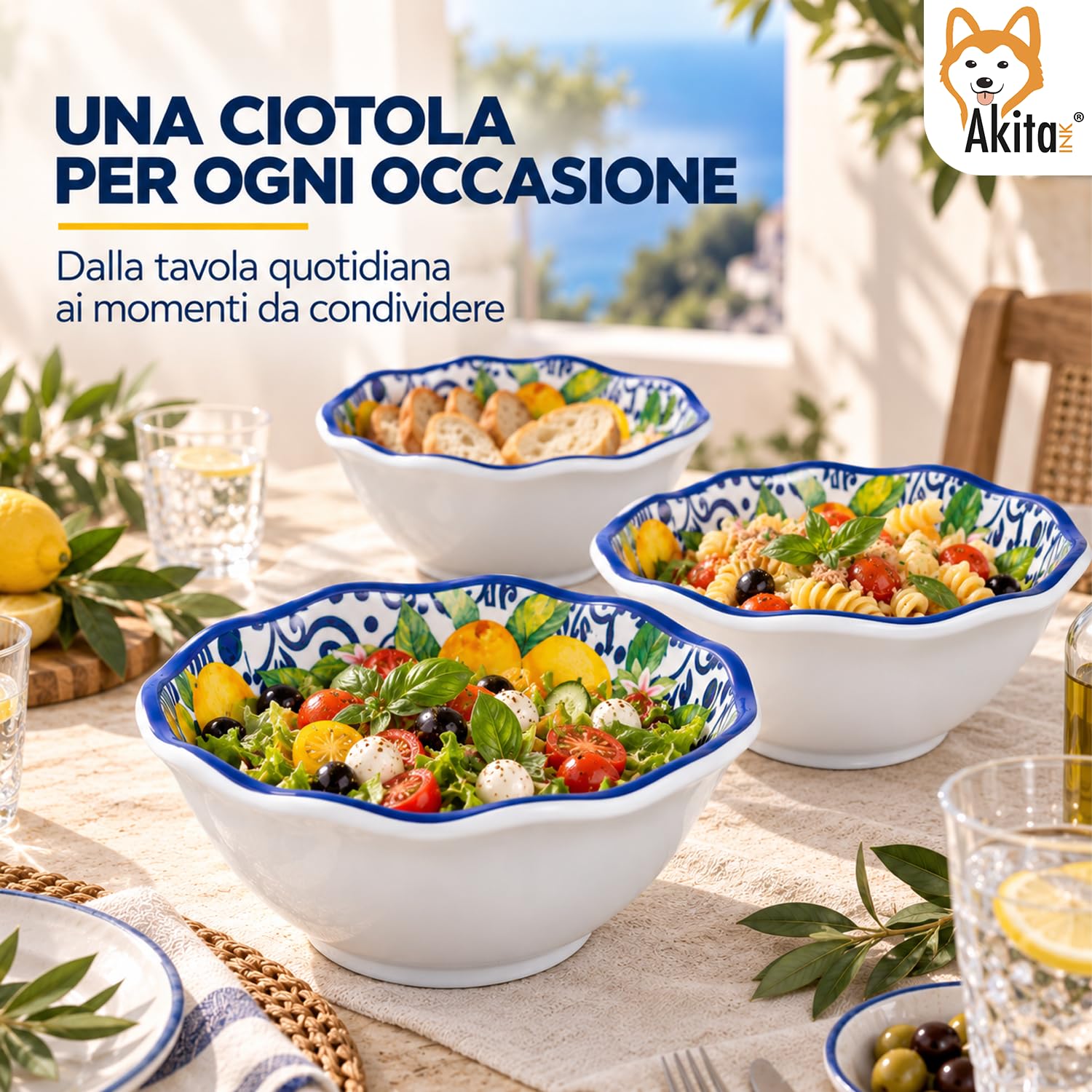 Akitaink La Costiera Limoni insalatiera melamina 32 cm