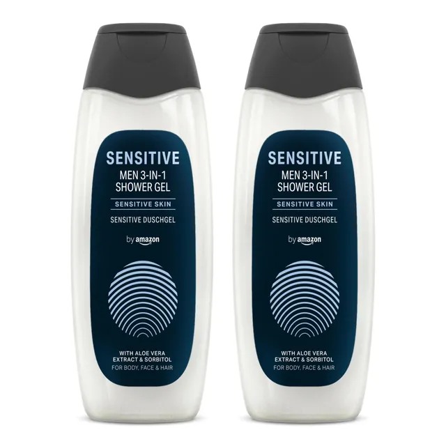 by Amazon Gel Doccia Uomo 3 in 1 Sensitive 2x500 ml