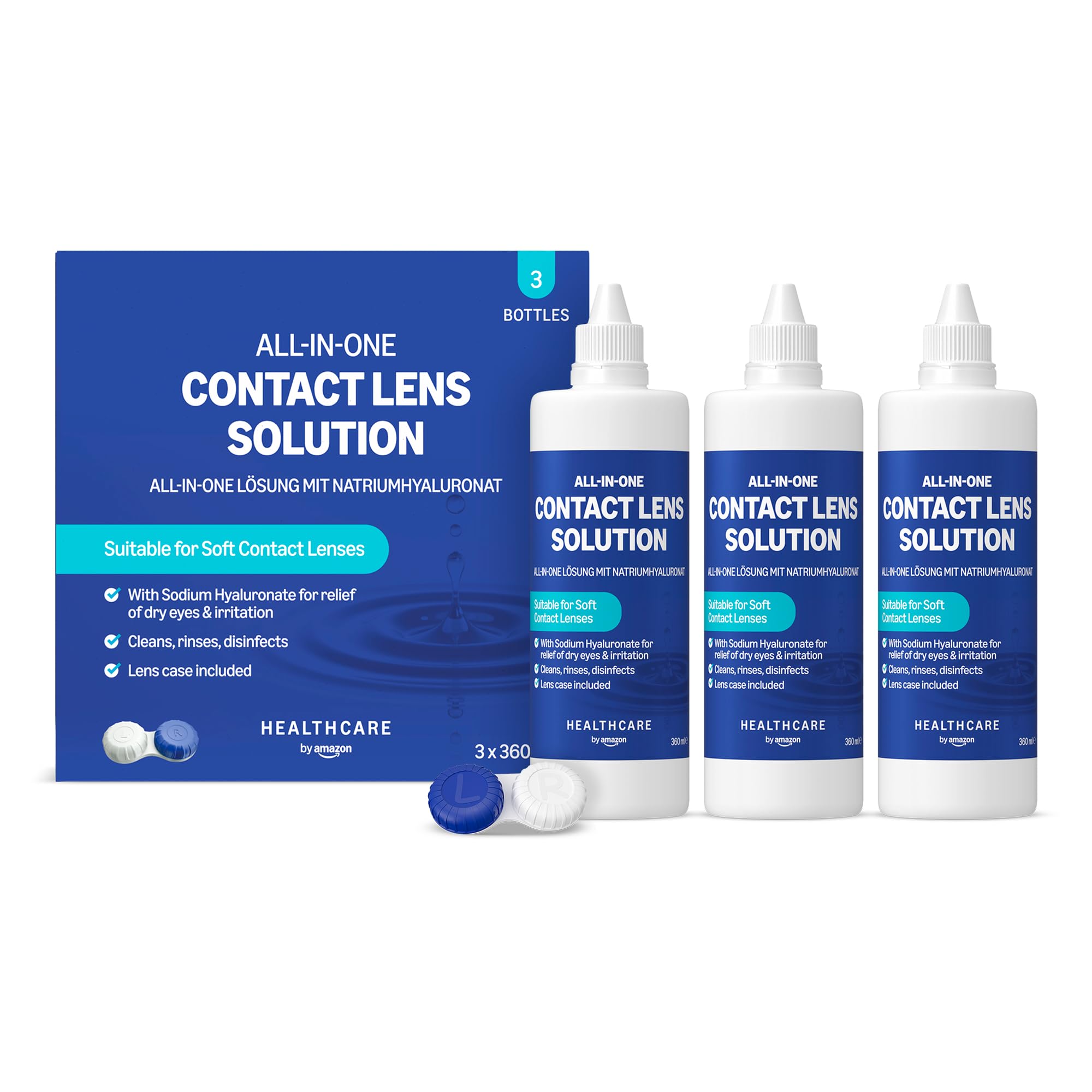 Healthcare by Amazon Tutto-in-uno lenti morbide ialuronato 3x360ml