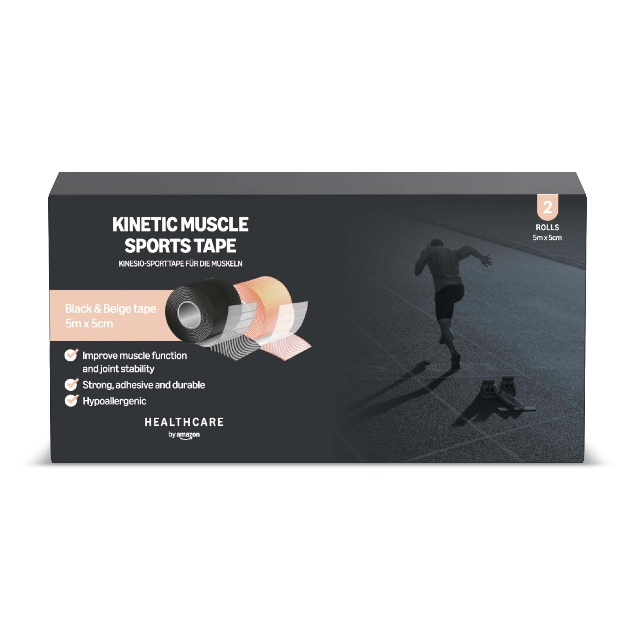 Healthcare by Amazon Kinetic Nastro Sportivo 5m Blu Rosa x2