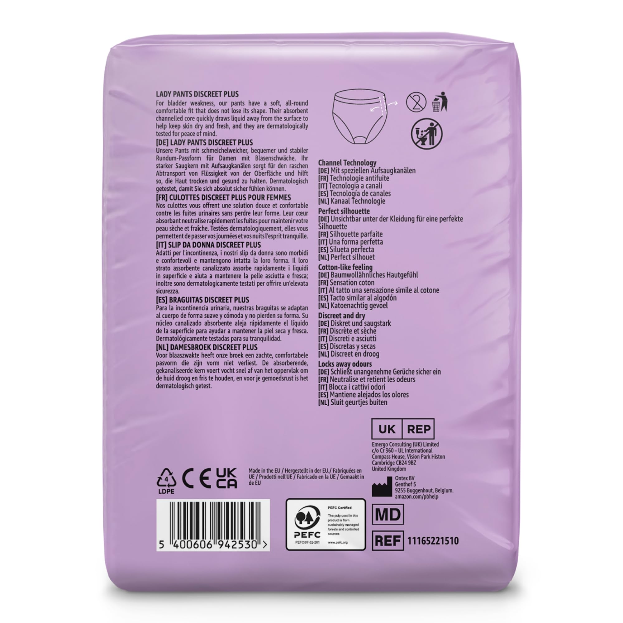 by Amazon Plus slip assorbente donna M nero 40 pezzi