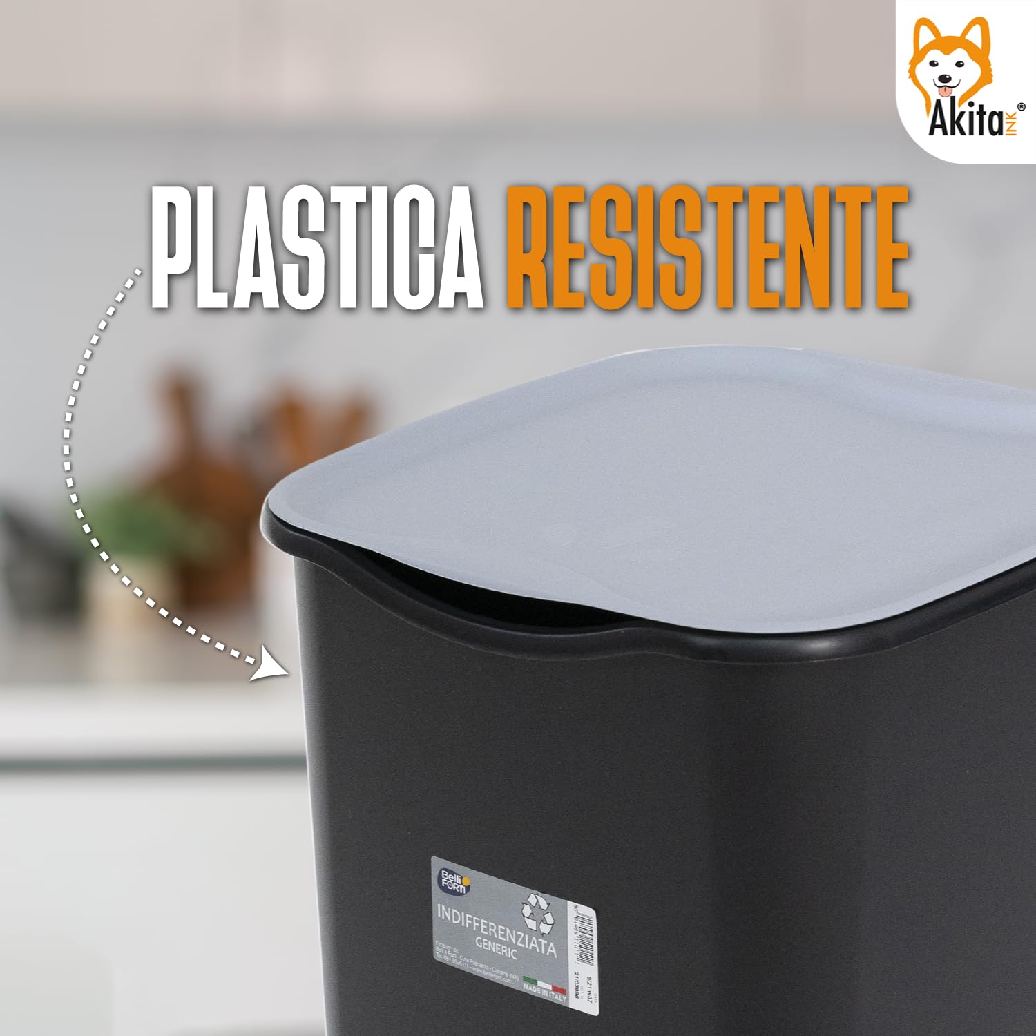 Akitaink AKIJAZZ4 set 4 bidoni 50L raccolta differenziata