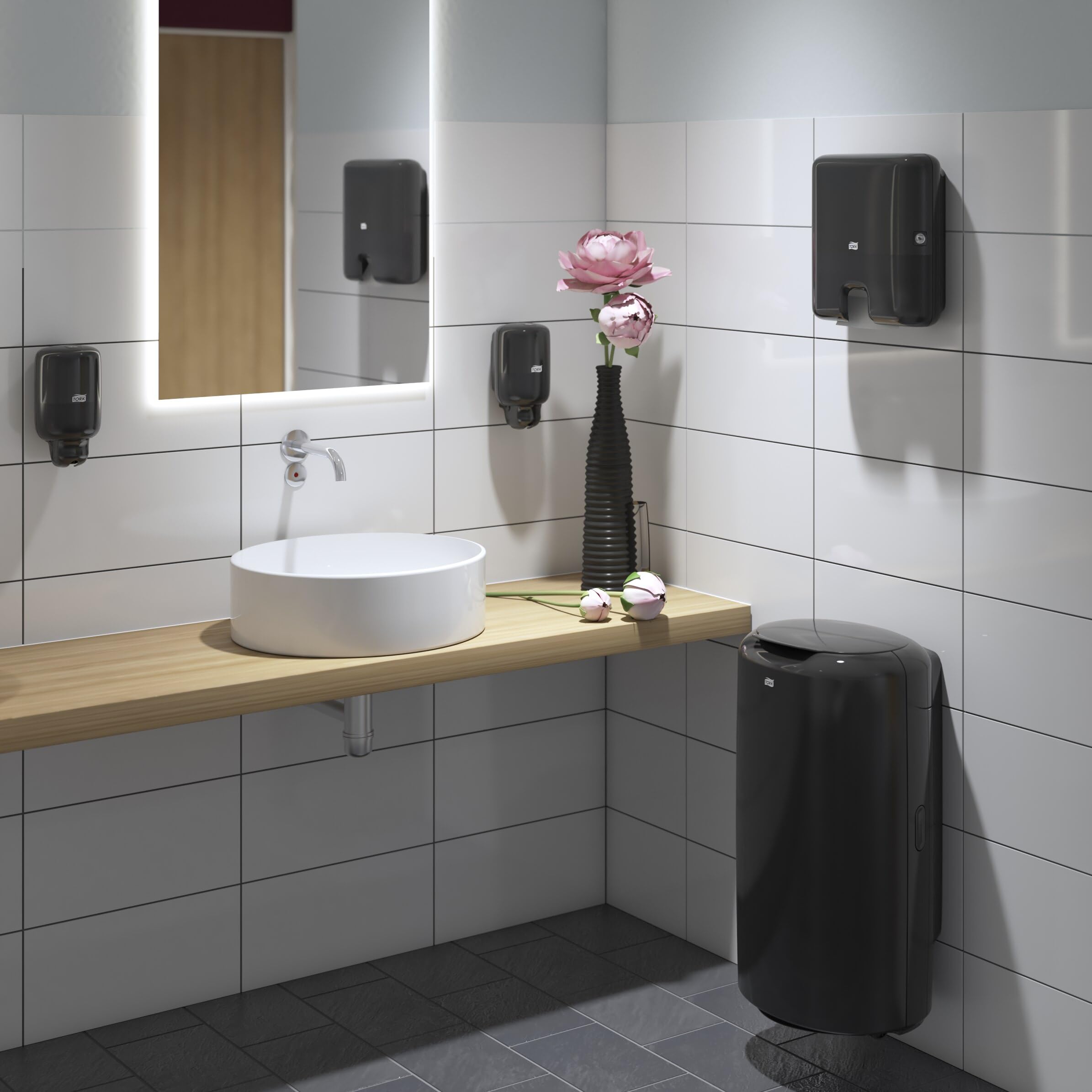 Tork Elevation 563008 cestino bagno nero 50 litri