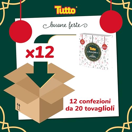 Tutto Buone Feste tovaglioli Airlaid 40x40 12x20 Natale