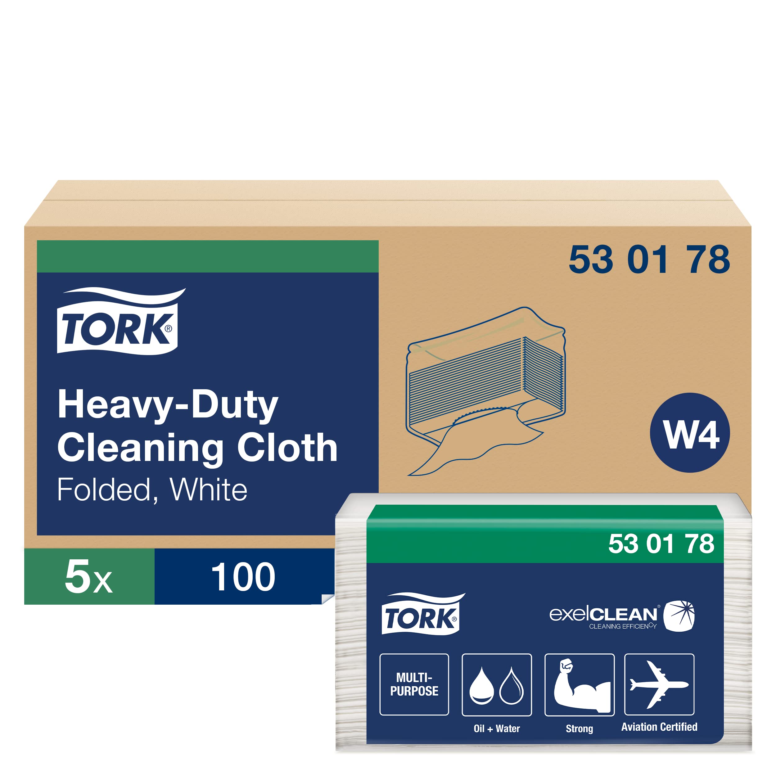 Tork 530178 panni pulizia bianchi W4 100 pz resistenti