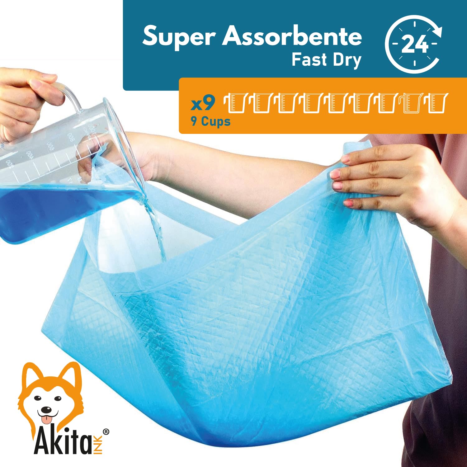 Akitaink Traverse Animali Super Assorbenti 60x60 cm 120 pz