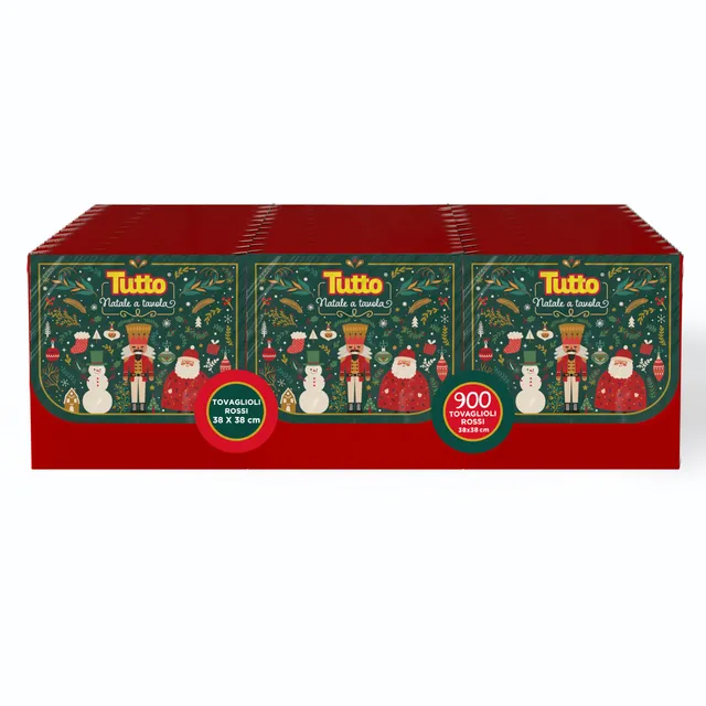 Tutto Natale a Tavola tovaglioli 900 pz rossi 38x38 2 veli