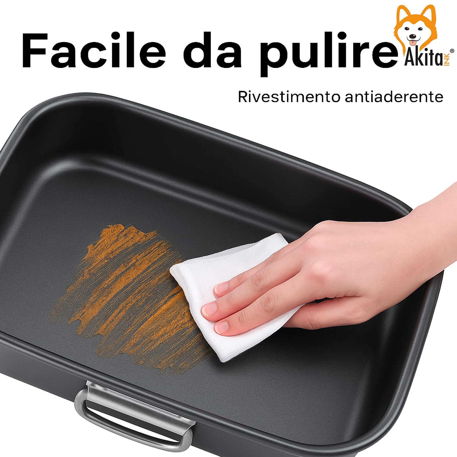 Akitaink Set 4 Teglie Antiaderenti 20-35 cm acciaio