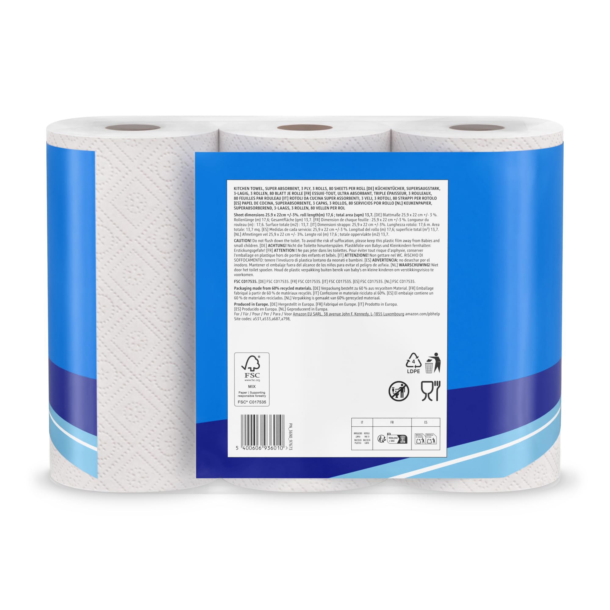 Presto Asciugatutto Jumbo carta cucina 18 rotoli 3 veli