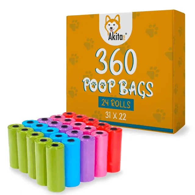 Akitaink Sacchetti Cane Colorati 360 pezzi Anti-perdita