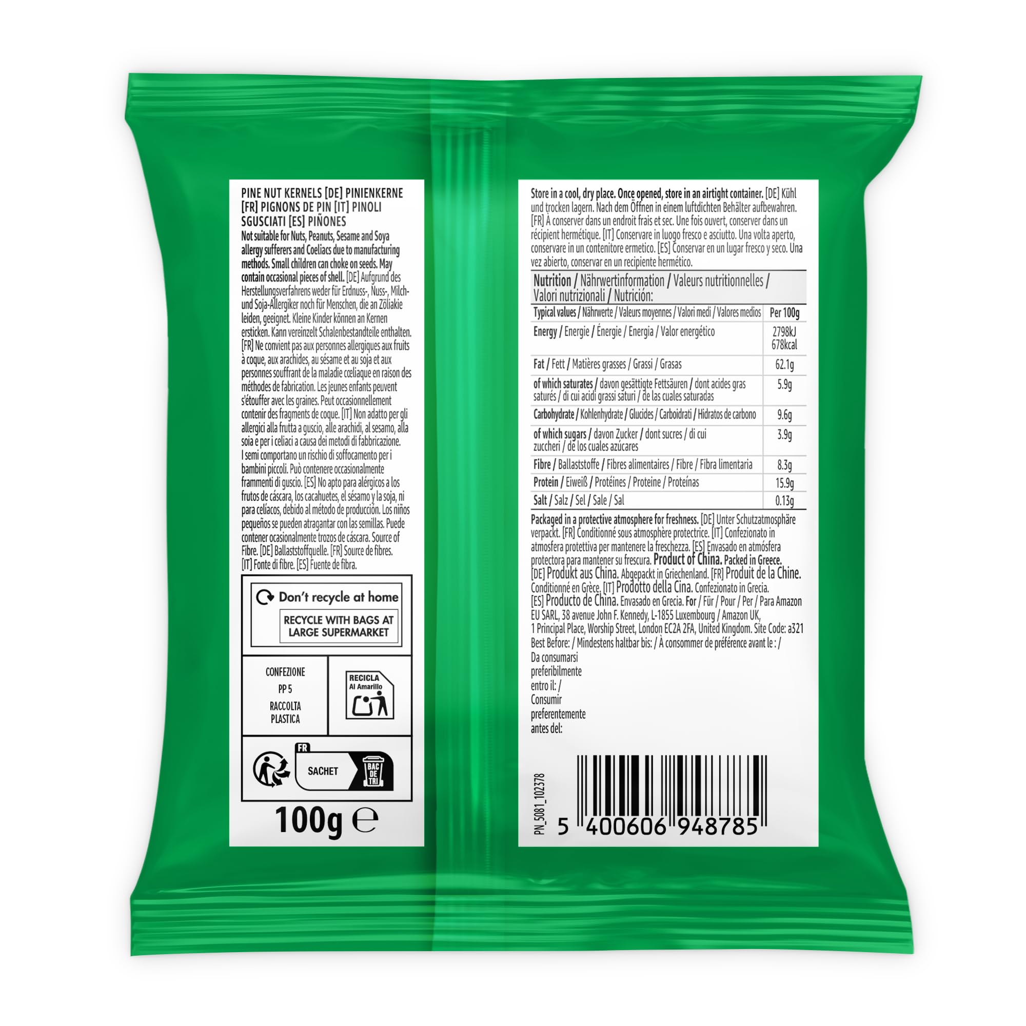 by Amazon Pinoli Naturali 100 g non salati