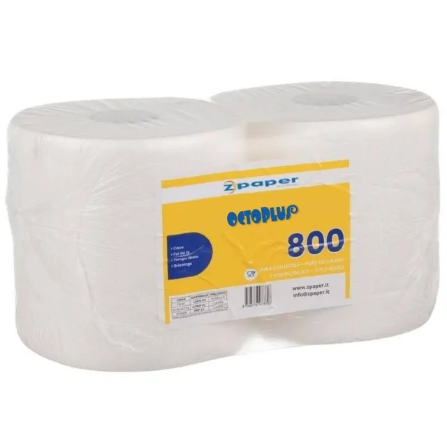 Zpaper R800 bobina asciugatutto pura cellulosa 2 rotoli