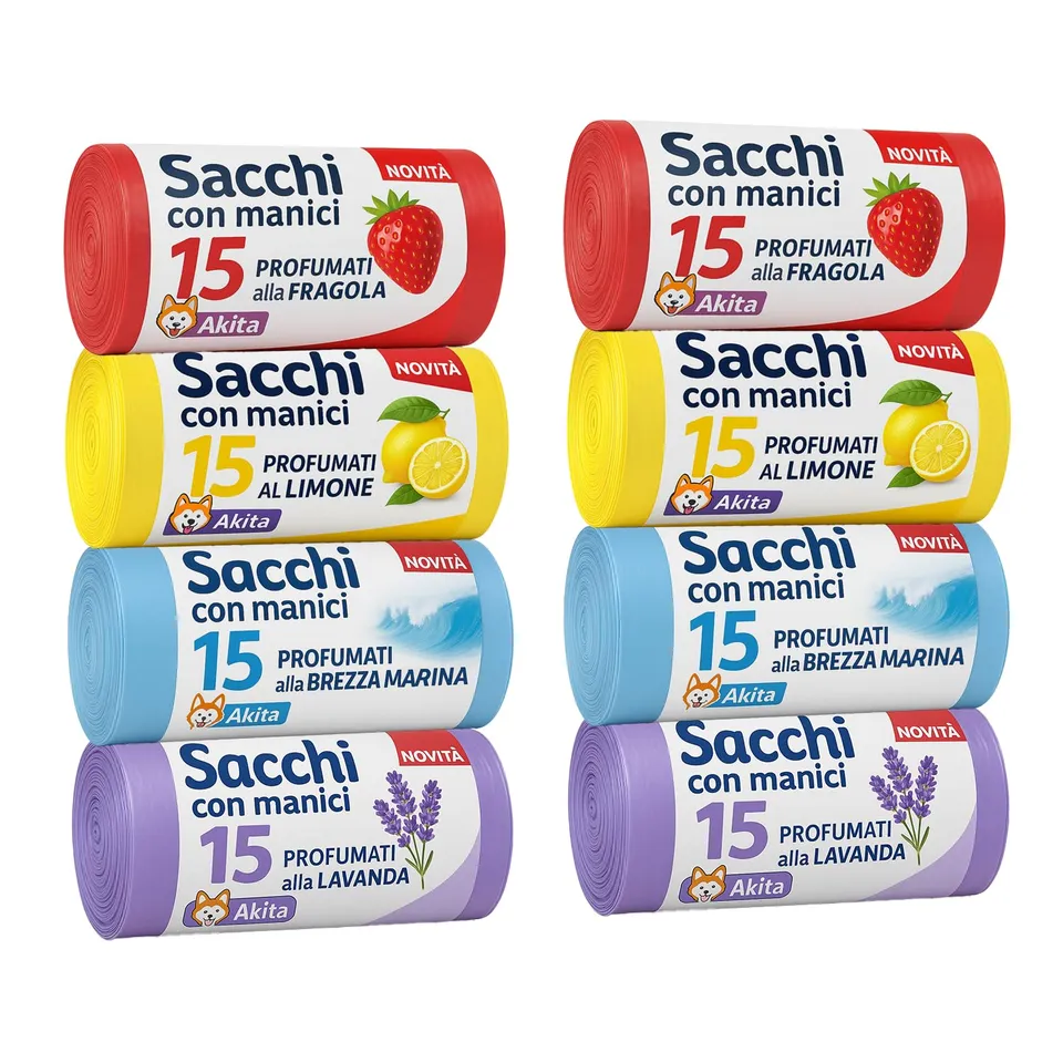 Akitaink sacchi spazzatura 45L 120 pz profumati antiforo