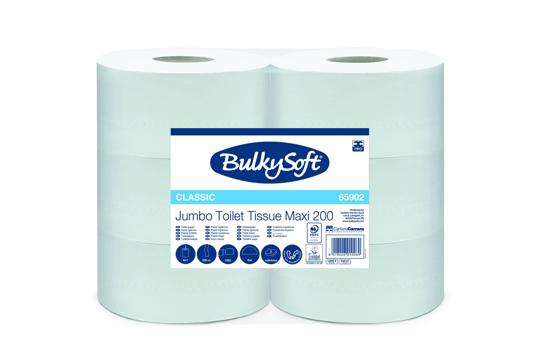 Bulkysoft Classic Maxi 200 carta igienica Jumbo 2 veli