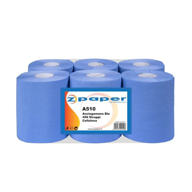 Zpaper A510 carta asciugamani blu 6 rotoli 450 strappi