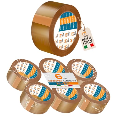 Akitaink nastro adesivo avana 6 rotoli 50mm x 66m