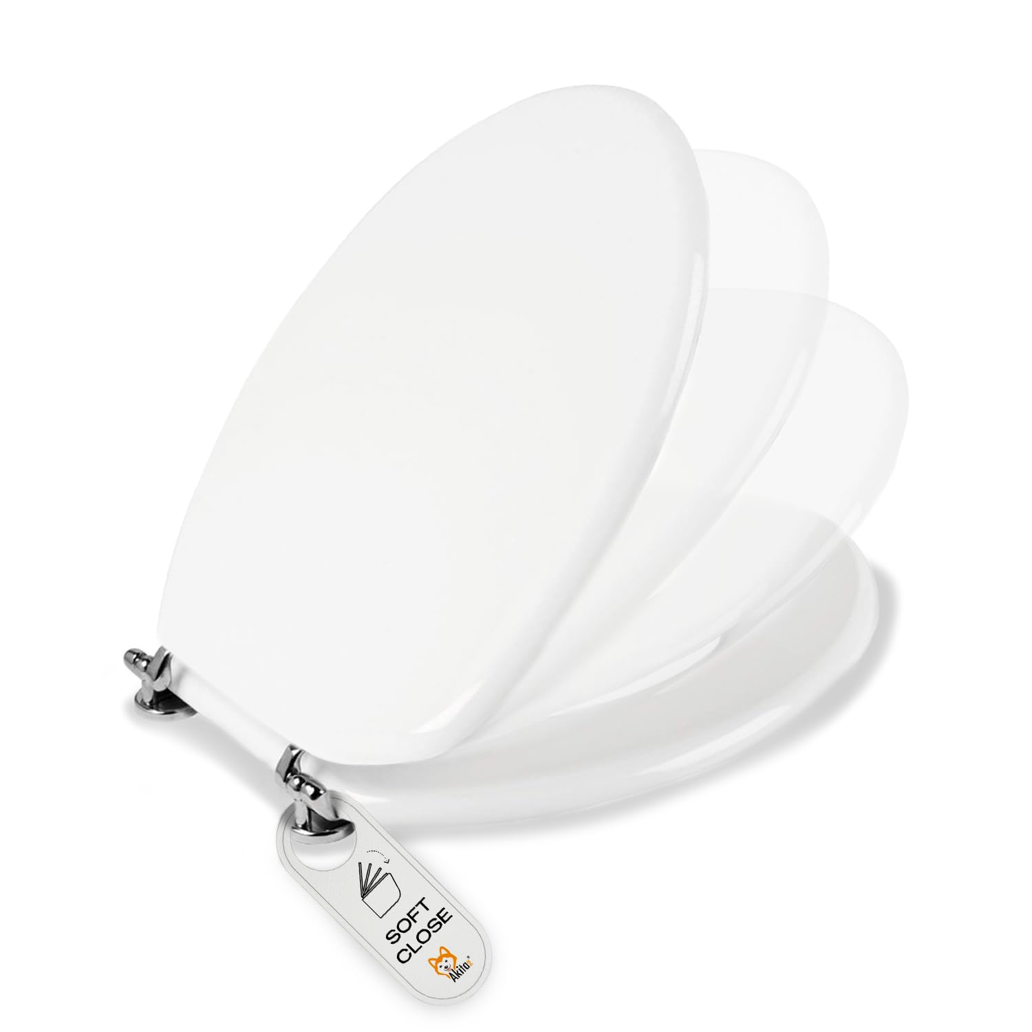 Akitaink copriwater soft close legno bianco universale