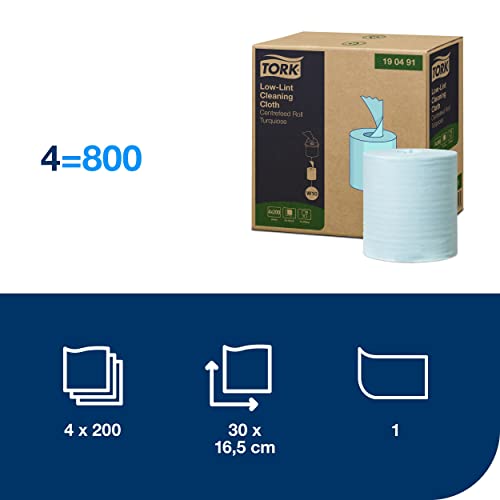 Tork Low-Lint Panno Pulizia W10 Turchese 4x200 strappi