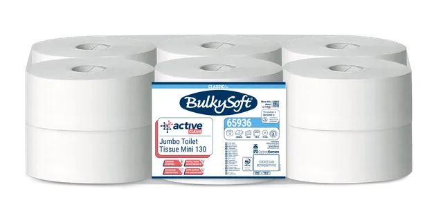 Bulkysoft Classic Jumbo Toilet Tissue Mini 130 Active Clean carta igienica