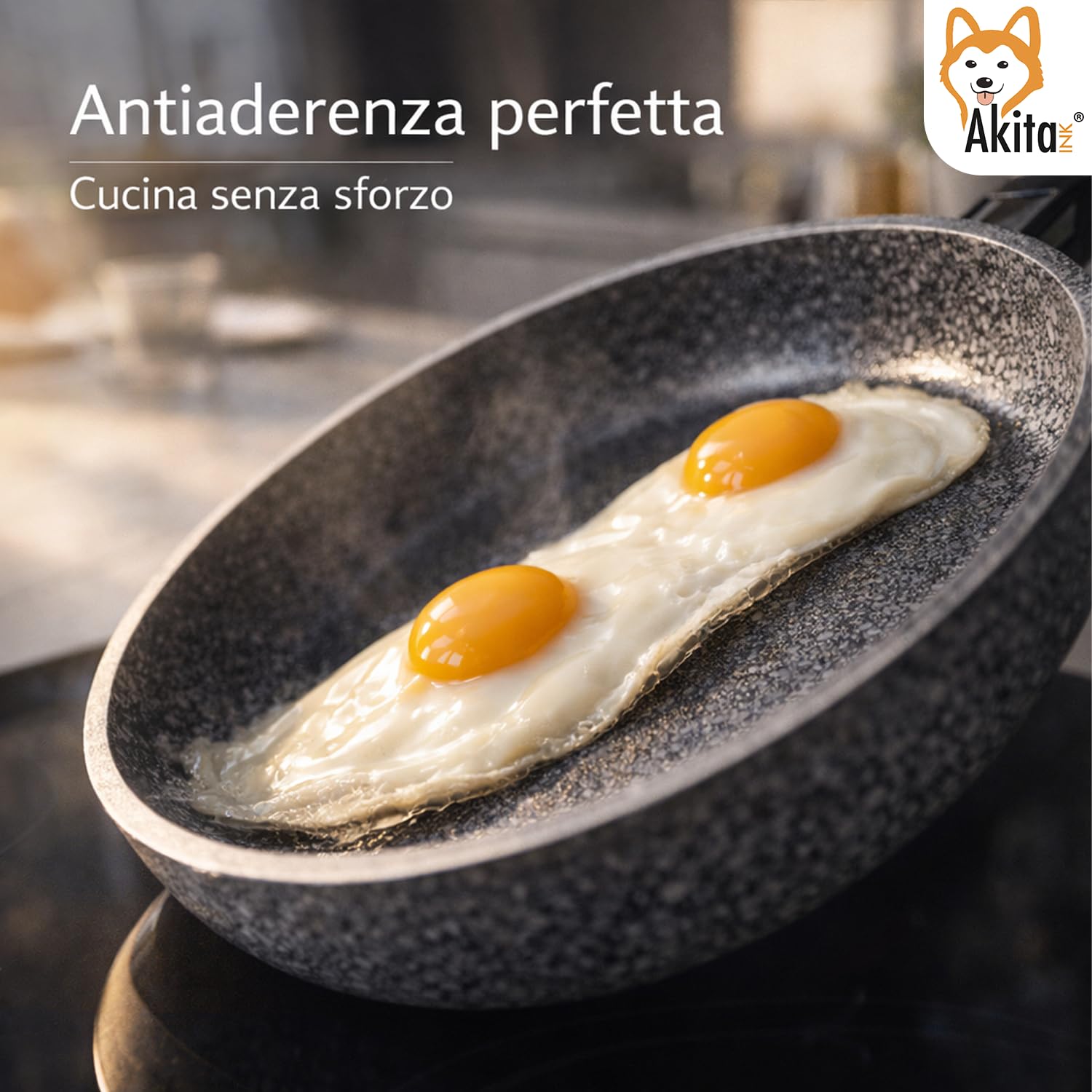 Akitaink Cuore di Pietra Padella Antiaderente 32 cm induzione