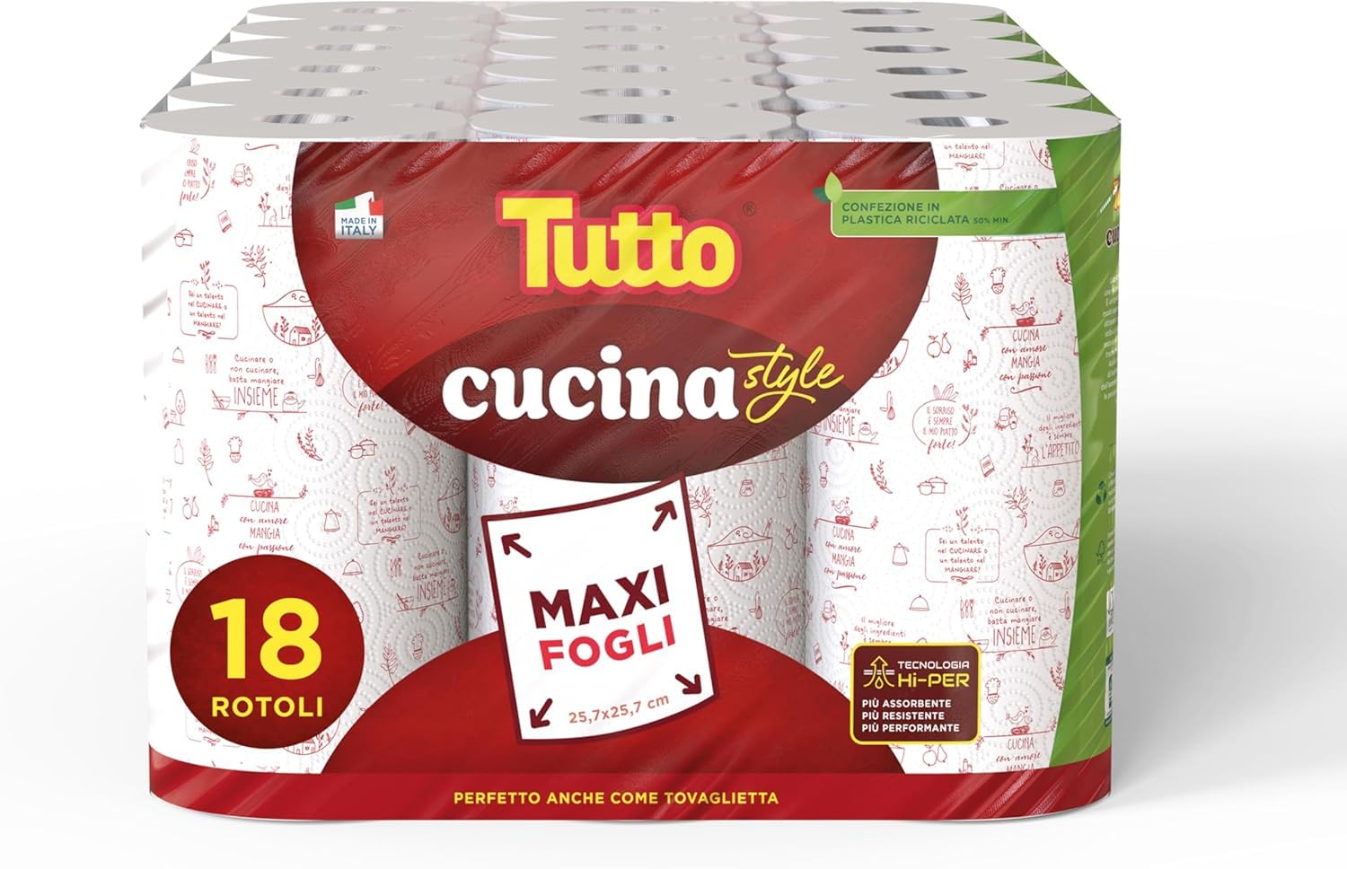 Tutto Cucina Style asciugatutto 18 rotoli maxi fogli assorbente