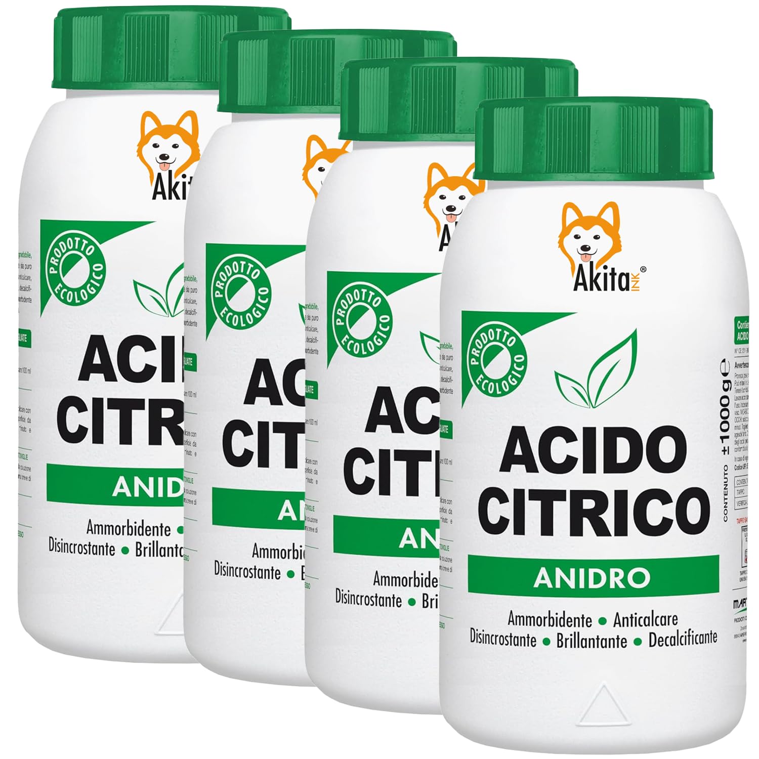 Akitaink acido citrico polvere 4 kg anticalcare multiuso