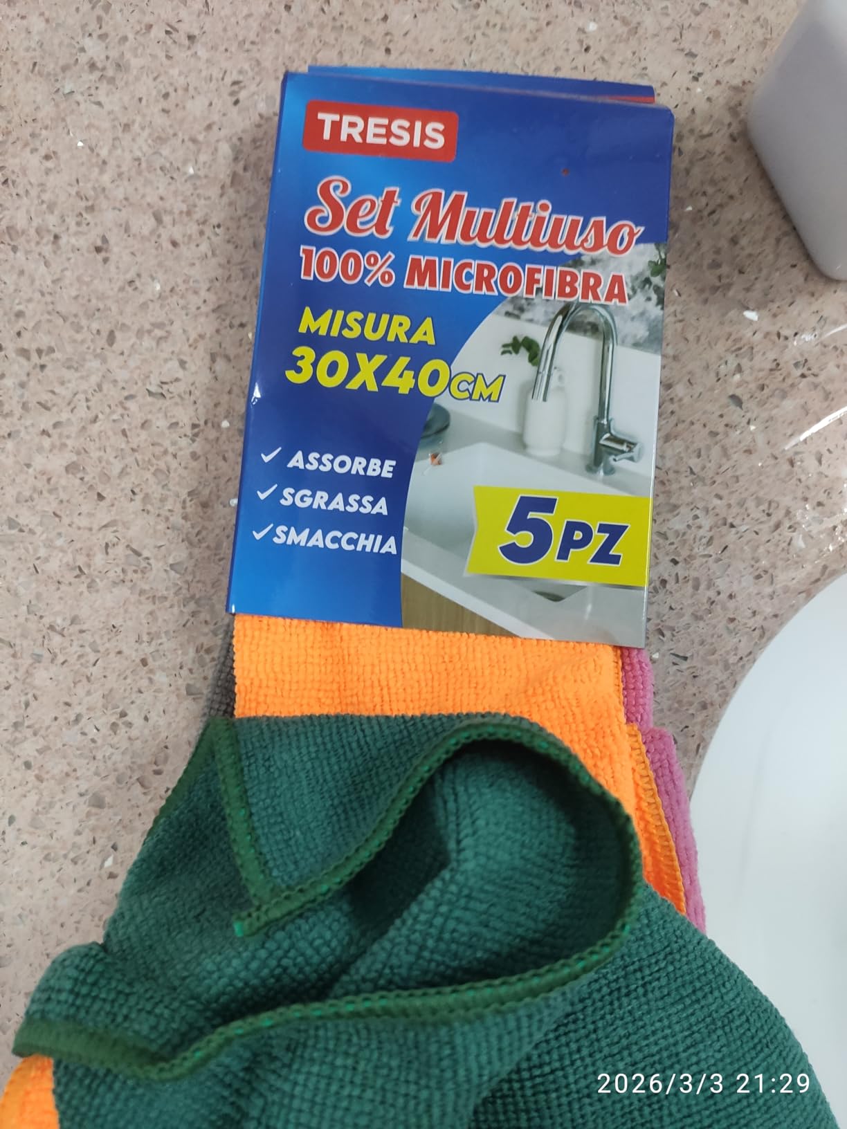 Akitaink panno microfibra 30x40 cm multicolore 21 pz lavabile