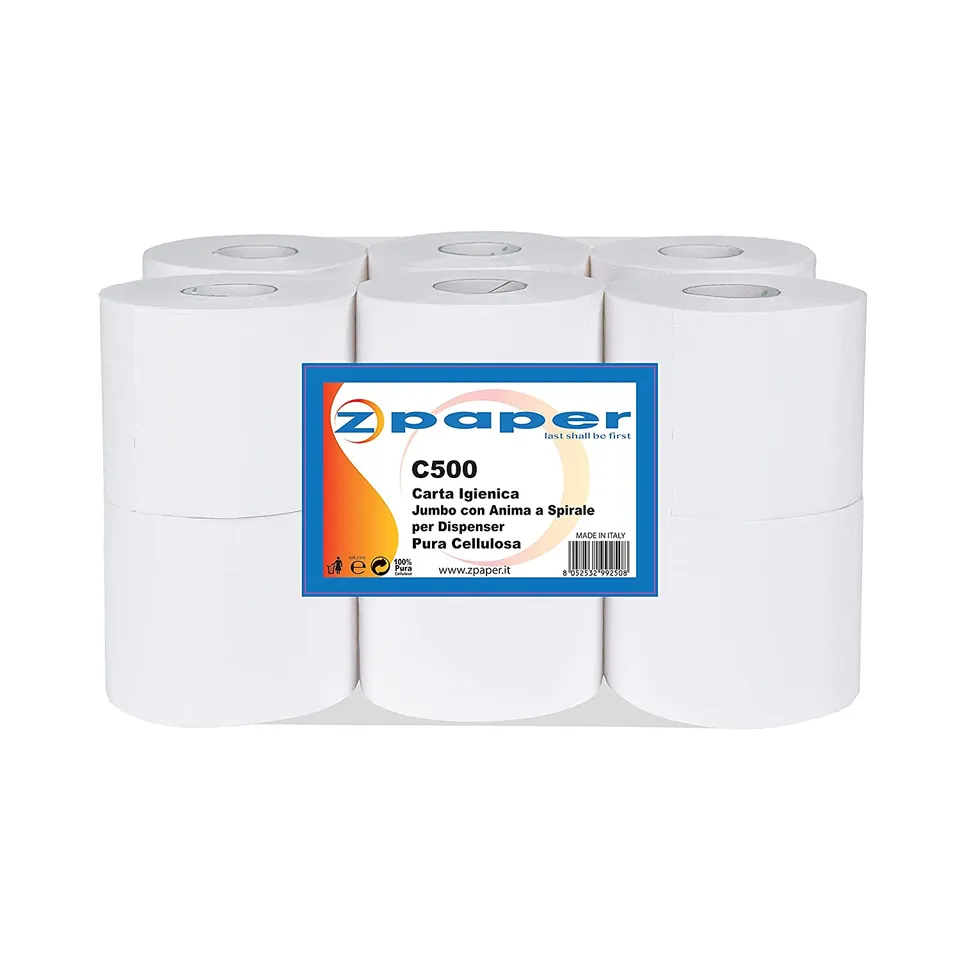 Zpaper C500 carta igienica jumbo 12 rotoli pura cellulosa
