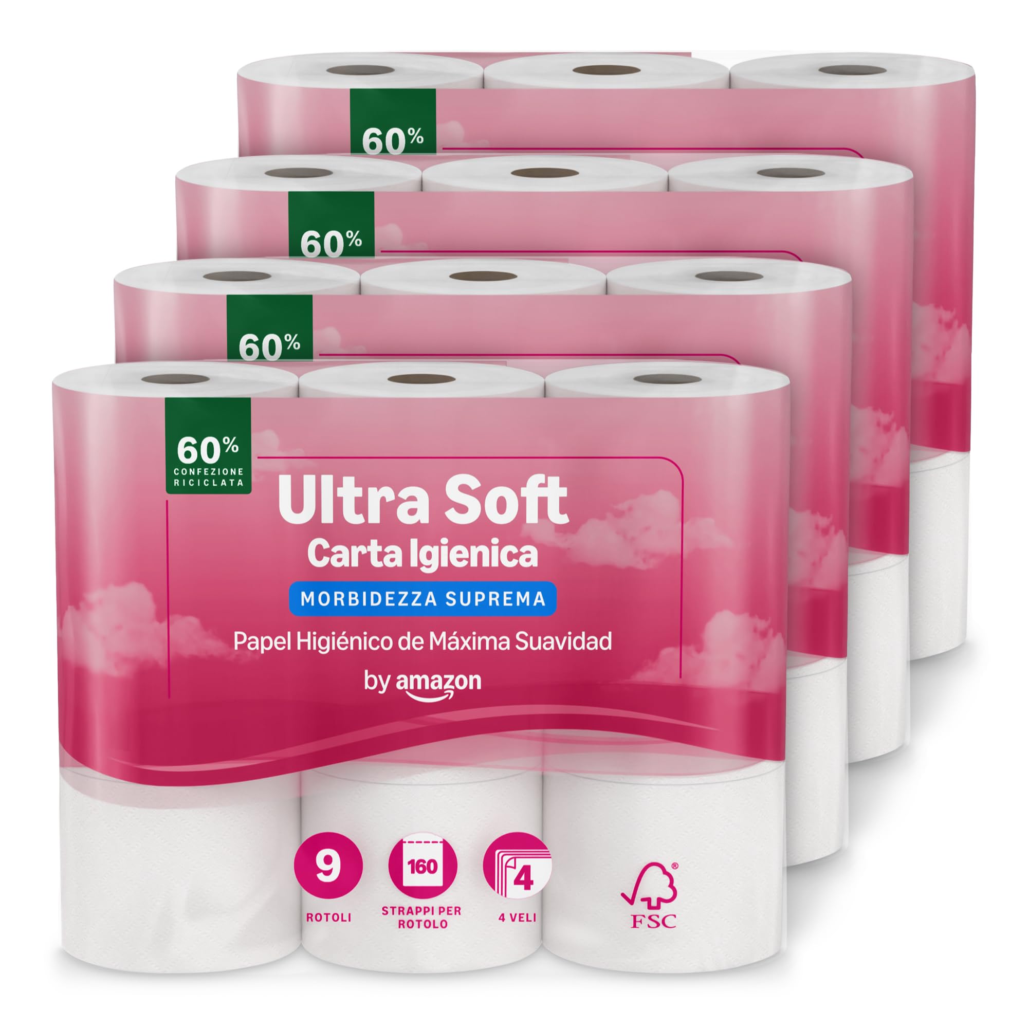 by Amazon Ultra Morbida carta igienica 4 veli 36 rotoli