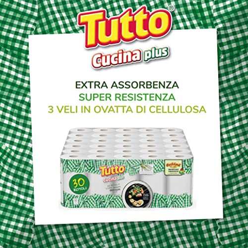 Tutto Cucina Plus carta cucina 3 veli 30 rotoli x 75 strappi assorbente