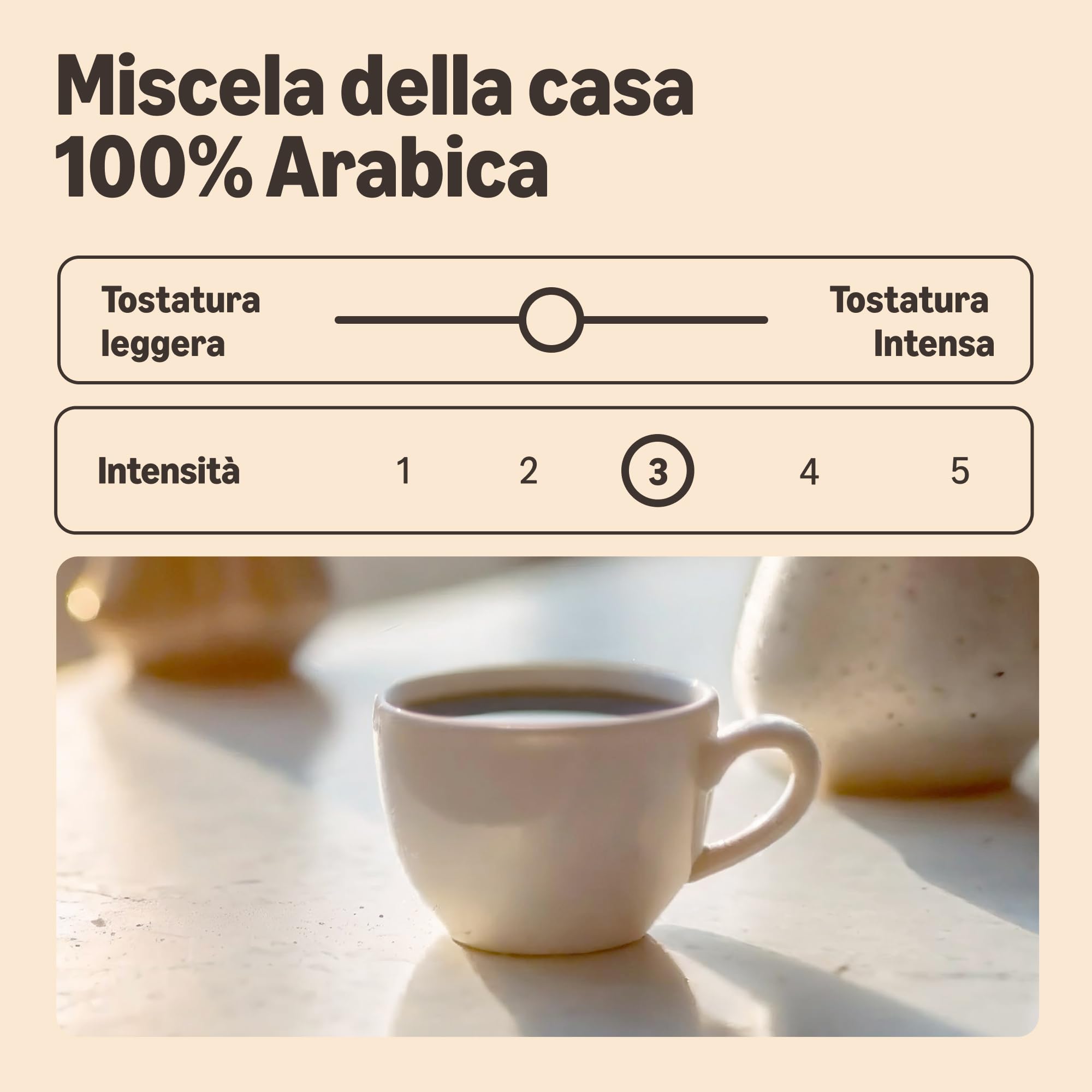 by Amazon 100% Arabica caffe in grani 2kg tostatura media